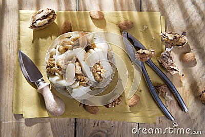 Pecorino cheese and walnuts almonds
