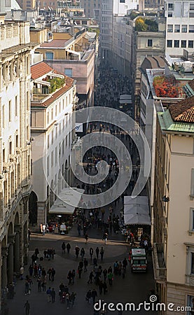 Pedestrian area in Milan