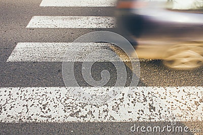 Pedestrian crossing with fast car