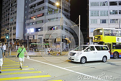 Pedestrian walk on yellow zebra