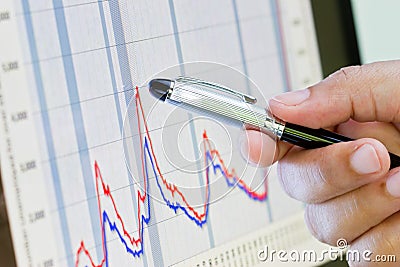 Pen on business graph