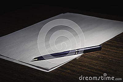 Pen on white list of paper, story