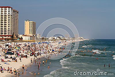 Pensacola Beach on Pensacola Beach  Fl March 18  Tourists Wade  Swim And Sunbath In