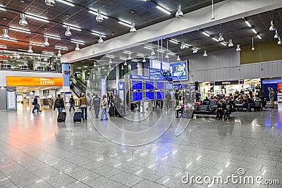 People at the Airport in the evening