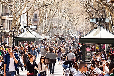 People at Barcelona, La Rambla