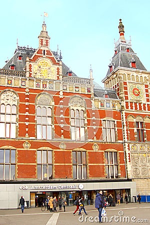 People at Central Railway Station in Amsterdam,NL