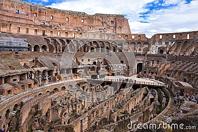 People in the Colosseum in Rome, Italy