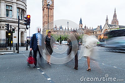 People crossing a street in London