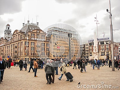 People on the Dam Square in Amsterdam . Netherlands