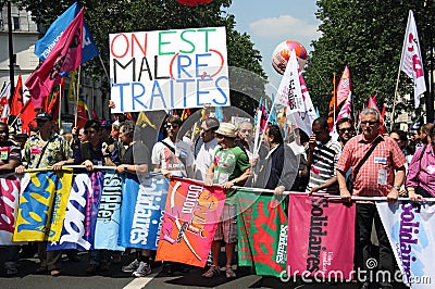 People demonstrate in Paris