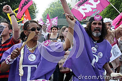 People demonstrate in Paris