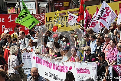 People demonstrate in Paris