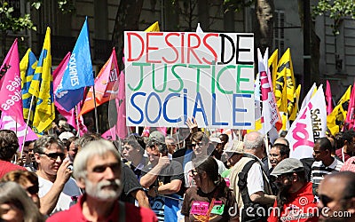 People demonstrate in Paris