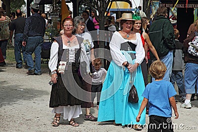 People dressed in medieval costumes