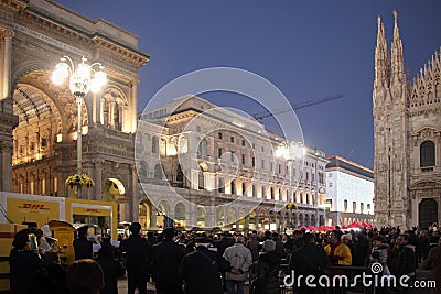 People in Duomo Square during Christmas holidays, Milano