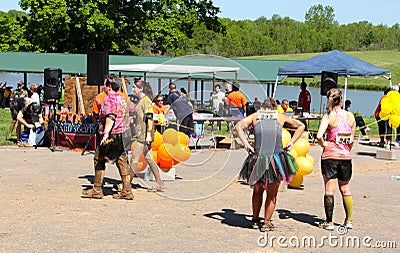 People at Navy Lake, Site of Naval Station Millington s Annual Mud Run 2014