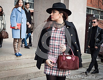 People outside the fashion shows buildings for Milan Women s Fashion Week 2014