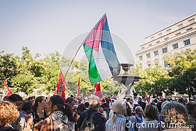 People protesting against Gaza strip bombing in Milan, Italy