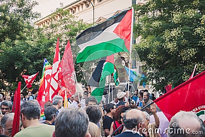 People protesting against Gaza strip bombing in Milan, Italy