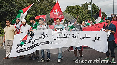 People protesting against Gaza strip bombing in Milan, Italy