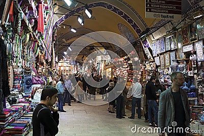 People shopping in the Grand Bazaar, Istanbul