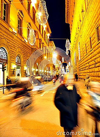 People shopping on the streets of Italy