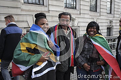 People at South Africa House for Mandela memorial