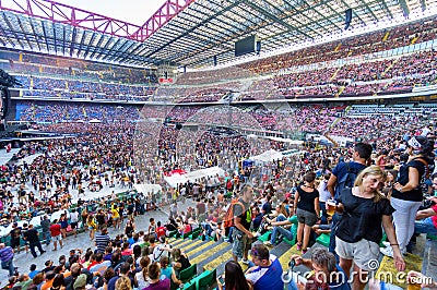 People on the stadium awaiting