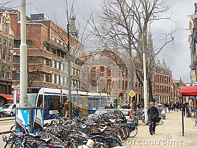 People on the streets in Amsterdam. Netherlands