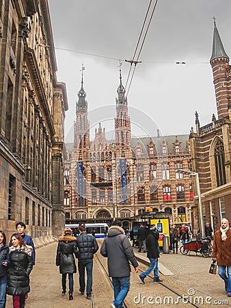 People on the streets in Amsterdam. Netherlands