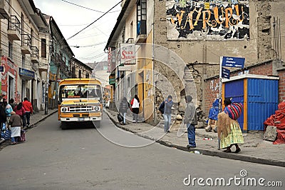 The people on the streets of La Paz city.