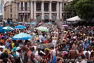 People in the streets of Rio de Janeiro during Carnival