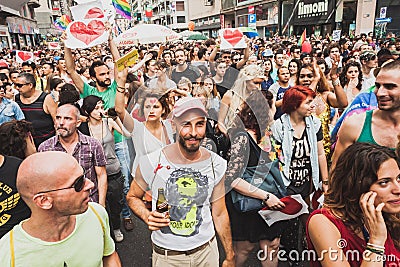 People taking part in Milano Pride 2014, Italy