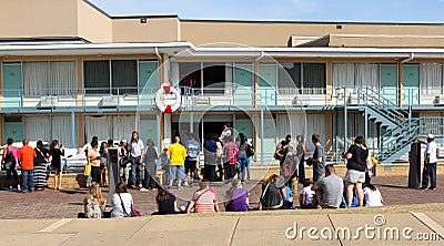 People visit the Lorraine Motel, Memphis Tennessee.