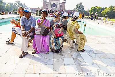 People visit Taj Mahal in Agra