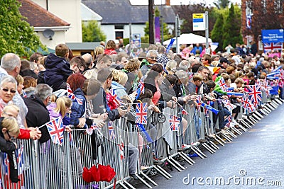 People waiting for the Olympic torch