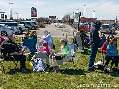 People waiting in queue