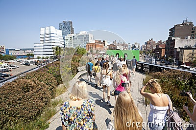 People walking at the High Line Park