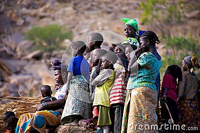 People watching music and dance in Dogon Land