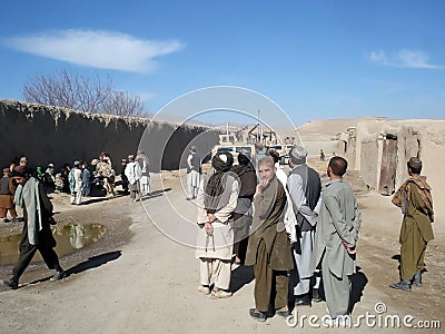People welcomes the soldiers in Afghanistan