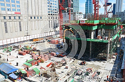 People working on Construction Site at Bangkok Thailand