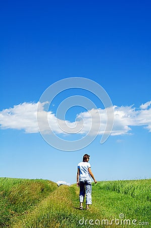 Person in green field 5