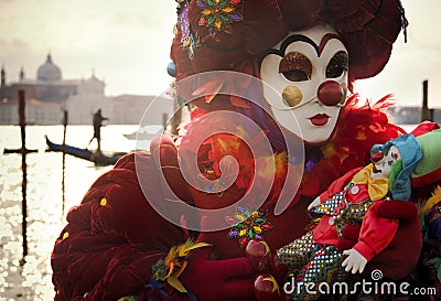 Person in Venice Carnival mask