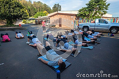 Personal Fitness Class Exercise Outdoors