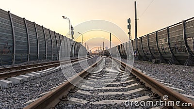 Perspective view of railway at the city