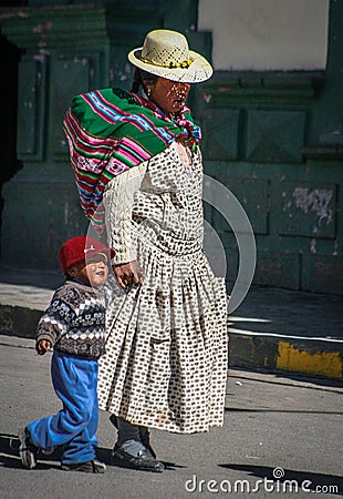 Peruvian mother and a child