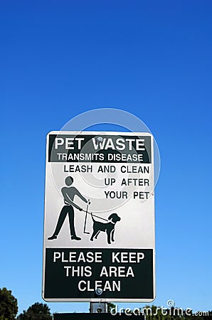 Pet waste sign