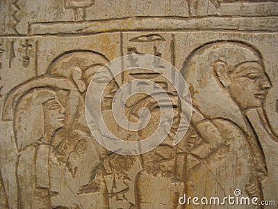 Pharaoh and his people on hieroglyphics