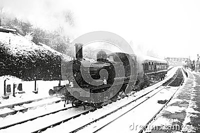 Steam train in snow A