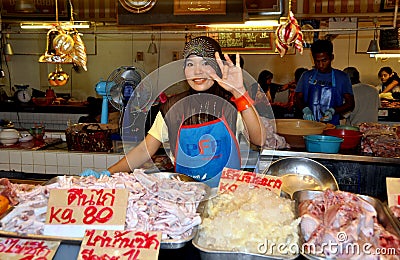 Phuket, Thailand: Muslim Woman Selling Chickens